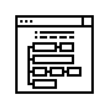 program hierarchy line icon vector illustration