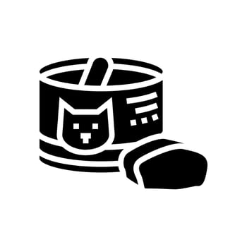 canned food for cat glyph icon vector illustration