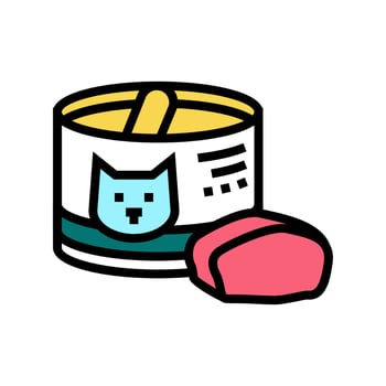 canned food for cat color icon vector illustration