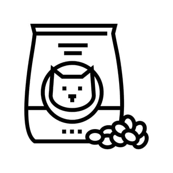 cat dry food line icon vector illustration