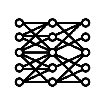 multilayer neural network line icon vector illustration