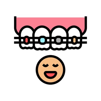 child tooth braces color icon vector illustration