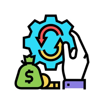 finance optimize color icon vector illustration