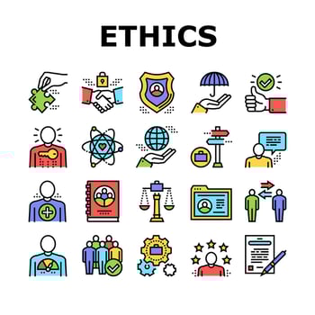 Business Ethics Moral Collection Icons Set Vector