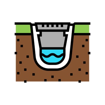 construction of drainage system color icon vector illustration