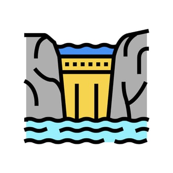 dam water color icon vector illustration