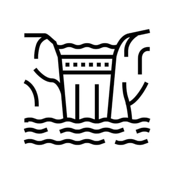 dam water line icon vector illustration