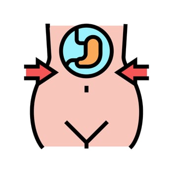 reducing stomach for weight loss color icon vector illustration