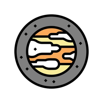 planet galaxy color icon vector illustration