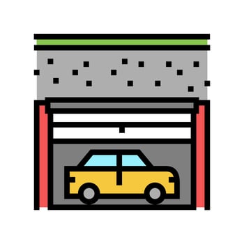 underground car parking color icon vector illustration