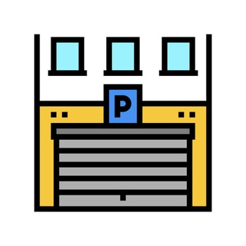 building parking color icon vector illustration