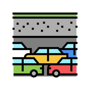 car transport parking color icon vector illustration