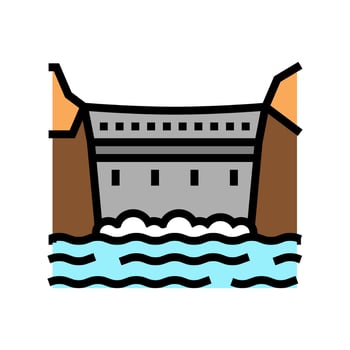 dam concrete color icon vector illustration