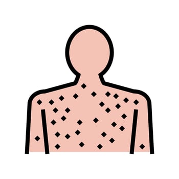 skin rash disease color icon vector illustration