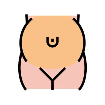 umbilical hernia disease color icon vector illustration