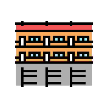 building motel color icon vector illustration