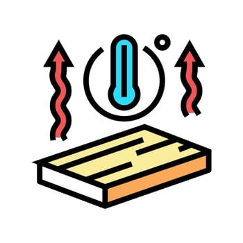 thermal insulation mineral wool color icon vector illustration