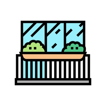 plant on balcony color icon vector illustration