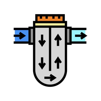 process of water filtration color icon vector illustration