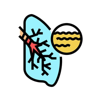bronchitis disease color icon vector illustration