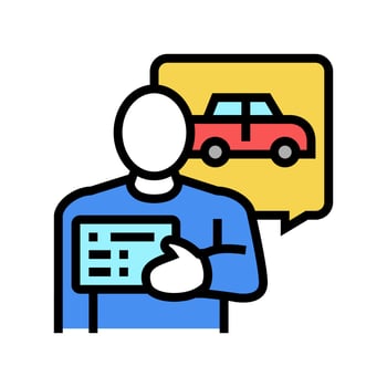 getting drivers license color icon vector illustration