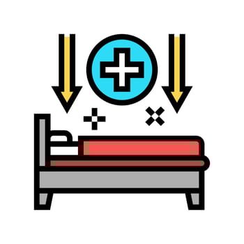 bed rest hepatitis color icon vector illustration