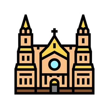 cathedral building color icon vector illustration