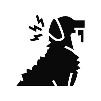 rabies pet disease glyph icon vector illustration