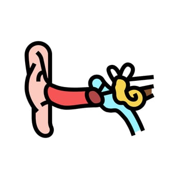 ear human organ color icon vector illustration