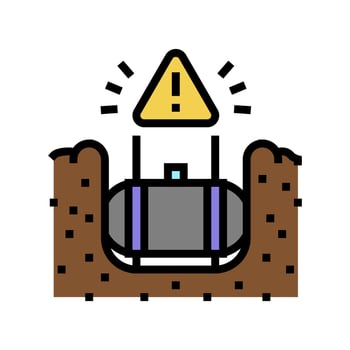 underground storage tank removal color icon vector illustration