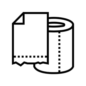 toilet paper roll line icon vector illustration