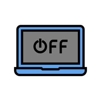 off laptop color icon vector illustration