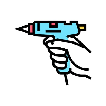 diy craft glueing pistol color icon vector illustration