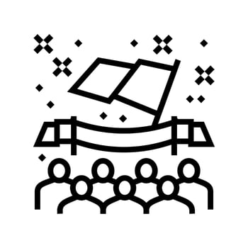 independence day celebration parade line icon vector illustration