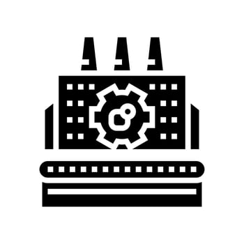 manufacturing erp processing glyph icon vector illustration