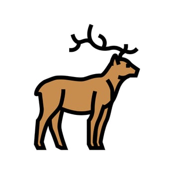deer animal in zoo color icon vector illustration