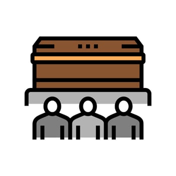 funeral commemoration color icon vector isolated illustration