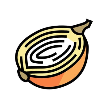 half onion color icon vector illustration