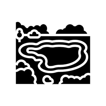 lake nature glyph icon vector illustration
