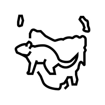 tasmania animal line icon vector illustration