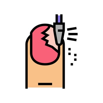 nail grinding color icon vector illustration