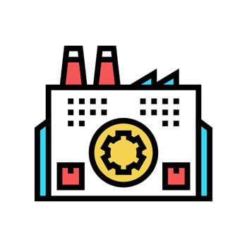 industrial plant building color icon vector illustration