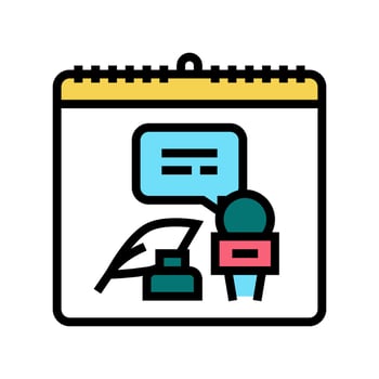 world press freedom day color icon vector illustration