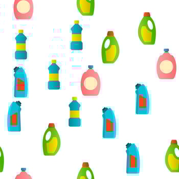 Detergent, Washing Liquid Vector Seamless Pattern
