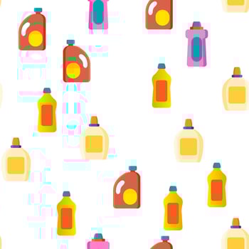 Detergent, Washing Liquid Vector Seamless Pattern
