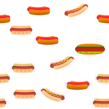 Hot Dog, Burger Vector Seamless Pattern