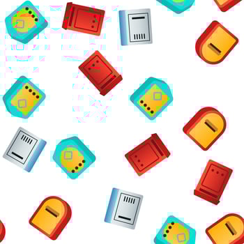 Mail Box, Post Linear And Flat Vector Seamless Pattern