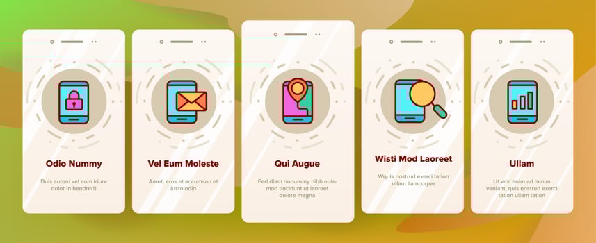 Color Smartphone App Function Vector Onboarding