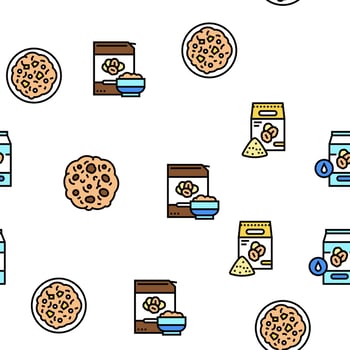 Oatmeal Nutrition Vector Seamless Pattern