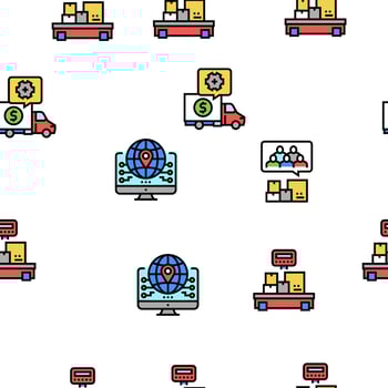 Logistics Business Vector Seamless Pattern